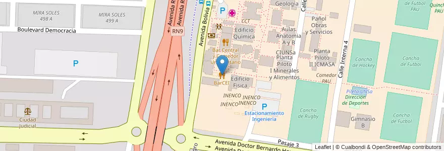 Mapa de ubicacion de BarCEI en 阿根廷, Salta, Capital, Municipio De Salta, Salta.