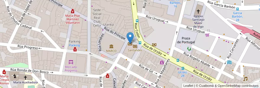 Mapa de ubicacion de Barclays en Espagne, Galice, Pontevedra, Vigo, Vigo.