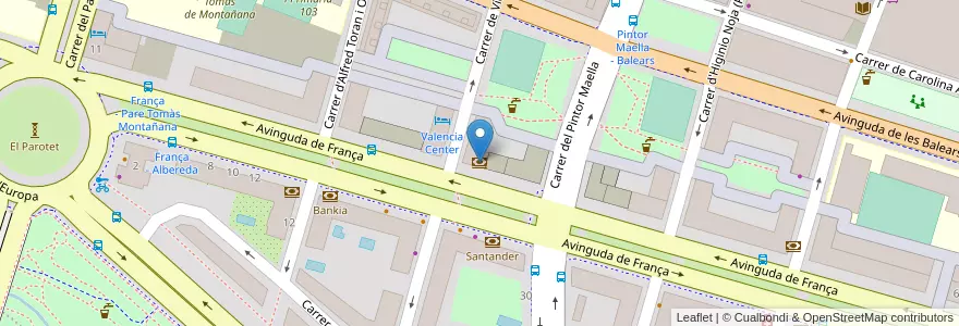 Mapa de ubicacion de Barclays en España, Comunitat Valenciana, València / Valencia, Comarca De València, València.