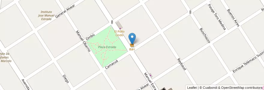 Mapa de ubicacion de Bari en Argentinië, Buenos Aires, Partido De Tigre, Don Torcuato.