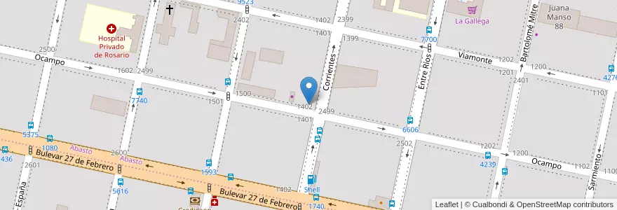Mapa de ubicacion de Barista Coffee House en Argentina, Santa Fe, Departamento Rosario, Municipio De Rosario, Rosario.