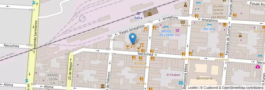 Mapa de ubicacion de Barrabas en Arjantin, Salta, Capital, Municipio De Salta, Salta.