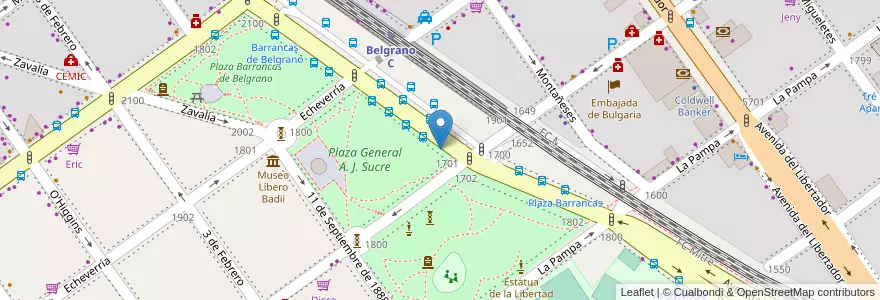 Mapa de ubicacion de Barrancas de Belgrano en Arjantin, Ciudad Autónoma De Buenos Aires, Buenos Aires, Comuna 13.
