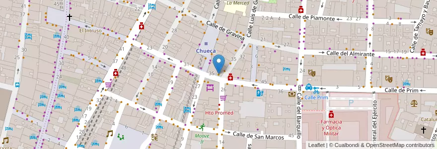 Mapa de ubicacion de Barriga Bar en 스페인, Comunidad De Madrid, Comunidad De Madrid, Área Metropolitana De Madrid Y Corredor Del Henares, 마드리드.