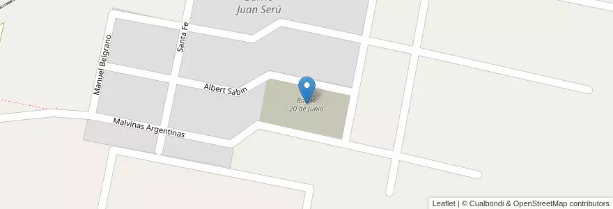 Mapa de ubicacion de Barrio 20 de Junio en Argentinië, San Juan, Chili, 25 De Mayo.