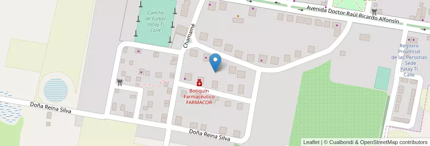 Mapa de ubicacion de Barrio 20 Viviendas - Manzana A en アルゼンチン, コリエンテス州, Departamento Lavalle, Municipio De Yatay Tí Calle, Yatay Tí Calle.