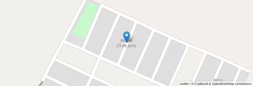 Mapa de ubicacion de Barrio 25 de Julio en アルゼンチン, チリ, メンドーサ州, Departamento Maipú, Distrito Rodeo Del Medio.