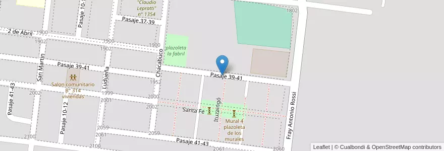 Mapa de ubicacion de Barrio 374 Viviendas en 아르헨티나, Santa Fe, Departamento General Obligado, Municipio De Reconquista, Reconquista.