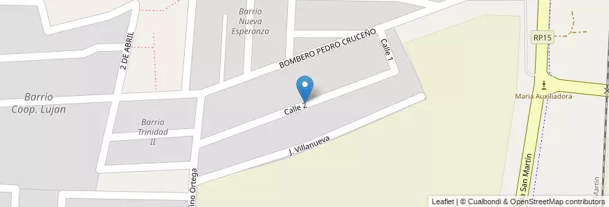 Mapa de ubicacion de Barrio 5 de Julio en Argentina, Chile, Mendoza, Departamento Luján De Cuyo, Distrito Perdriel.