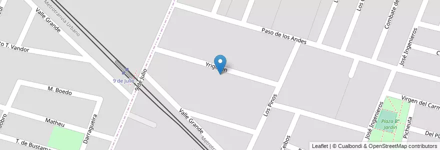 Mapa de ubicacion de Barrio 7 de Julio en Arjantin, Şili, Mendoza, Godoy Cruz, Distrito Luzuriaga, Maipú.