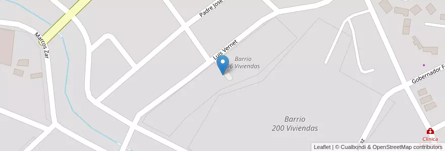 Mapa de ubicacion de Barrio 96 Viviendas en アルゼンチン, Departamento Ushuaia, チリ, ティエラ・デル・フエゴ州, Ushuaia.