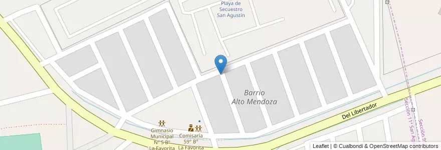 Mapa de ubicacion de Barrio Alto Mendoza en Arjantin, Şili, Mendoza, Departamento Capital, Ciudad De Mendoza.