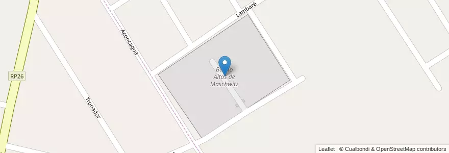 Mapa de ubicacion de Barrio Altos de Maschwitz en アルゼンチン, ブエノスアイレス州, Partido De Escobar, Ingeniero Maschwitz.