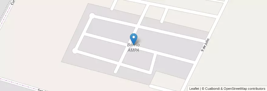 Mapa de ubicacion de Barrio AMPA en Argentinien, Chile, Mendoza, Departamento Guaymallén, Distrito Jesús Nazareno.