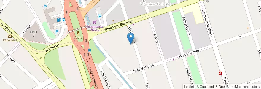 Mapa de ubicacion de Barrio Aspa en الأرجنتين, تشيلي, نيوكوين, Departamento Confluencia, Centenario.