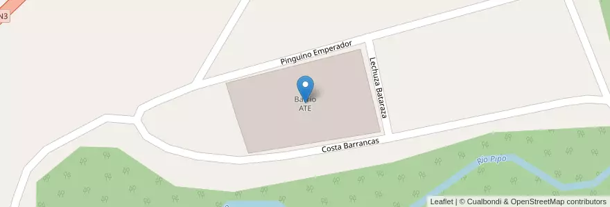 Mapa de ubicacion de Barrio ATE en 아르헨티나, Departamento Ushuaia, 칠레, 티에라델푸에고주, Ushuaia.