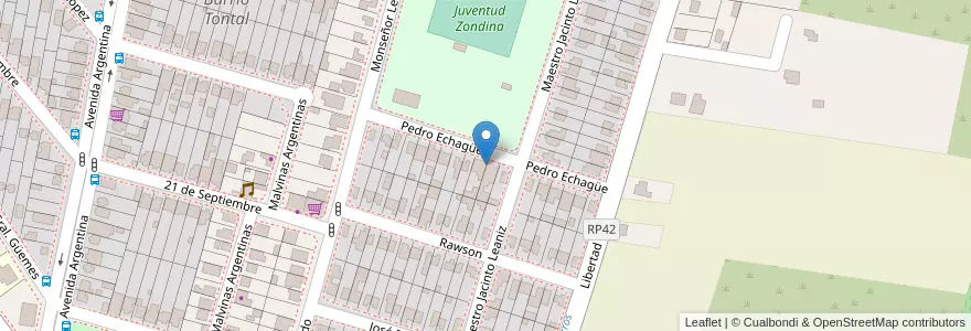 Mapa de ubicacion de Barrio Basilio Nievas en Argentinië, San Juan, Chili, Zonda.