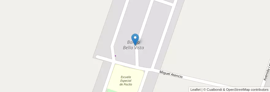 Mapa de ubicacion de Barrio Bella Vista en 아르헨티나, San Juan, 칠레, Pocito.