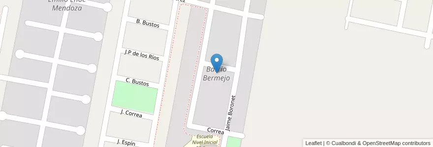 Mapa de ubicacion de Barrio Bermejo en الأرجنتين, سان خوان, تشيلي, Caucete.