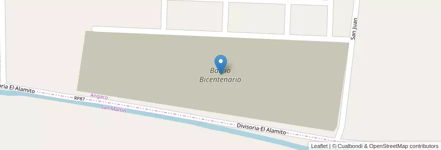 Mapa de ubicacion de Barrio Bicentenario en Argentina, San Juan, Chile, San Martín.