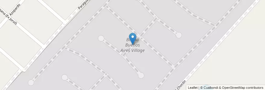 Mapa de ubicacion de Barrio Buenos Aires Village en アルゼンチン, ブエノスアイレス州, Partido De San Miguel, Bella Vista.