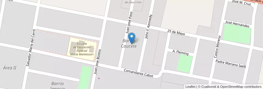 Mapa de ubicacion de Barrio Caucete en Arjantin, San Juan, Şili, Caucete.