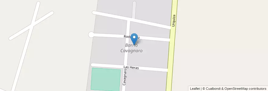 Mapa de ubicacion de Barrio Cavagnaro en Argentinien, Chile, Mendoza, Departamento Maipú, Distrito Coquimbito, Maipú.
