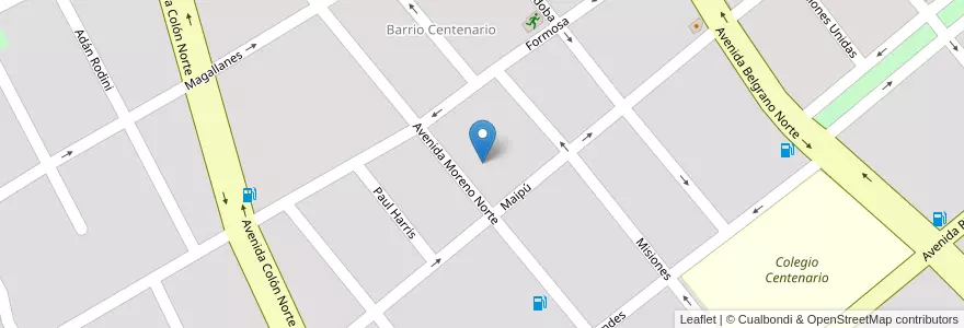 Mapa de ubicacion de Barrio Centenario en アルゼンチン, サンティアゴ・デル・エステロ州, Departamento Capital, Santiago Del Estero.