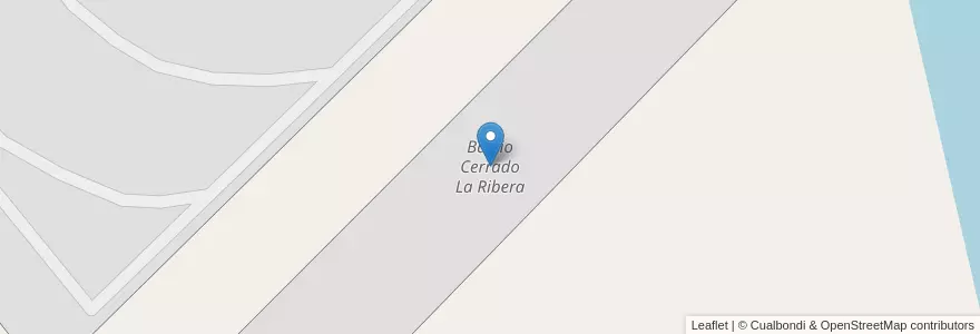 Mapa de ubicacion de Barrio Cerrado La Ribera en アルゼンチン, リオネグロ州, Departamento Adolfo Alsina, Viedma.
