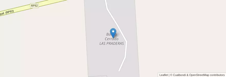 Mapa de ubicacion de Barrio Cerrado LAS PRADERAS en Argentinien, Chile, Mendoza, Departamento Tunuyán, Distrito El Totoral.