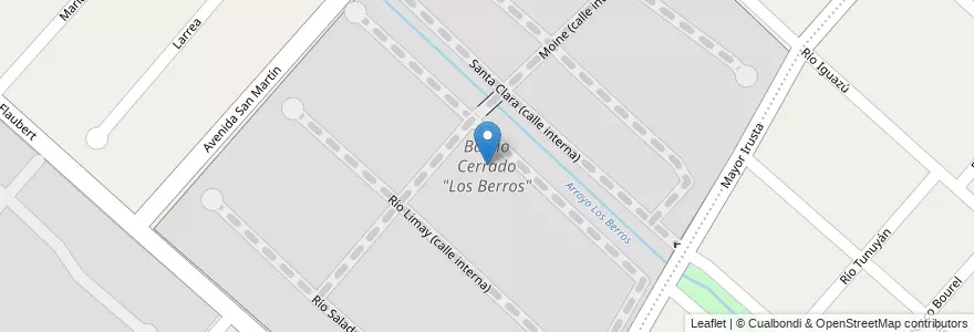 Mapa de ubicacion de Barrio Cerrado "Los Berros" en Argentinien, Provinz Buenos Aires, Partido De San Miguel, Bella Vista.