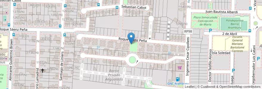 Mapa de ubicacion de Barrio CGT IV en Argentina, San Juan, Chile, Rivadavia.