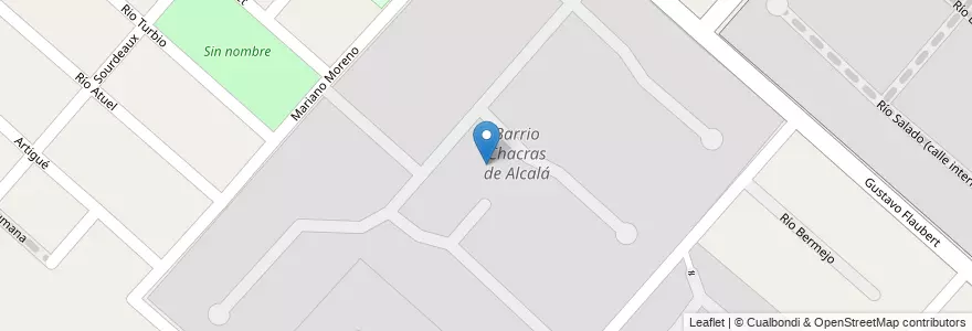 Mapa de ubicacion de Barrio Chacras de Alcalá en 아르헨티나, 부에노스아이레스주, Partido De San Miguel, Bella Vista.