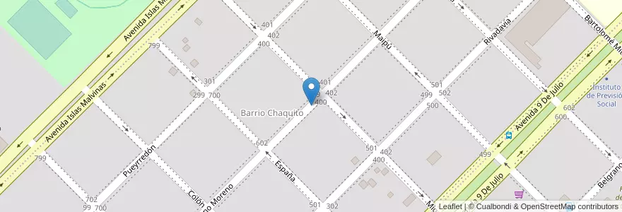 Mapa de ubicacion de Barrio Chaquito en Argentinië, Misiones, Departamento Apóstoles, Municipio De Apóstoles, Apóstoles.