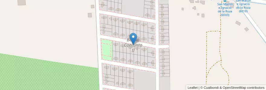 Mapa de ubicacion de Barrio Conjunto II en アルゼンチン, サンフアン州, チリ, Zonda.