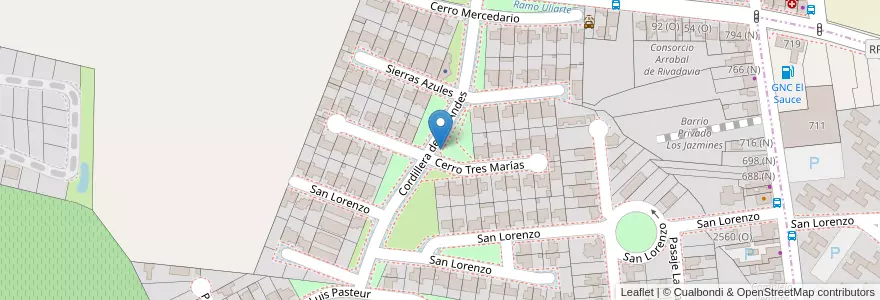 Mapa de ubicacion de Barrio Cooperarq IV en الأرجنتين, سان خوان, تشيلي, Rivadavia.