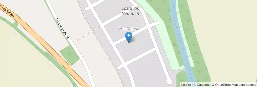 Mapa de ubicacion de Barrio Costa Rio Neuquén en Argentina, Chile, Neuquén, Departamento Confluencia.