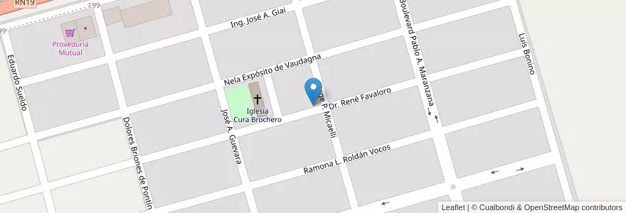 Mapa de ubicacion de Barrio Don Pablo en Argentinië, Córdoba, Departamento San Justo, Municipio Arroyito, Pedanía Arroyito, Arroyito.