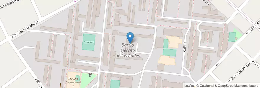 Mapa de ubicacion de Barrio Ejército de los Andes en 아르헨티나, 부에노스아이레스주, Partido De Tres De Febrero, Ciudadela.