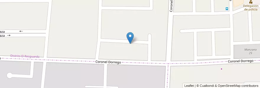 Mapa de ubicacion de Barrio El Pedregal en Arjantin, Şili, Mendoza, Departamento Las Heras, Distrito El Resguardo.