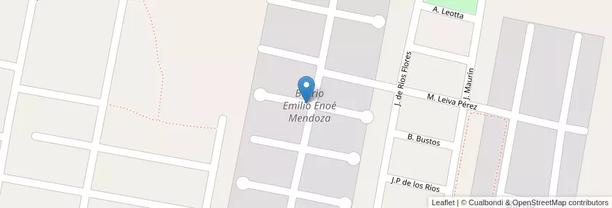 Mapa de ubicacion de Barrio Emilio Enoé Mendoza en Argentina, San Juan, Chile, Caucete.