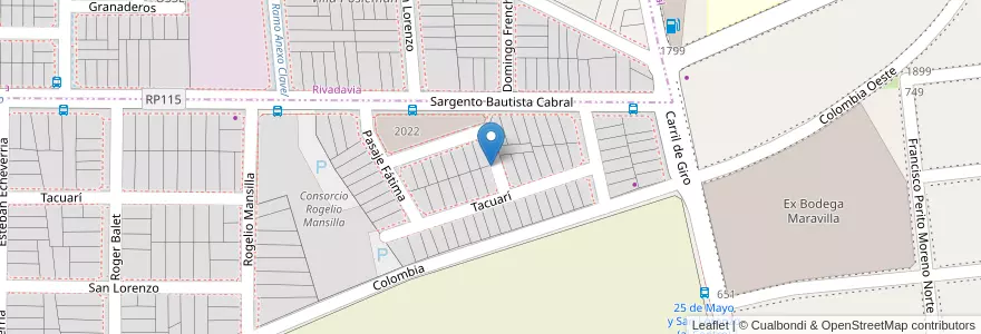 Mapa de ubicacion de Barrio Enfermera Medina en آرژانتین, San Juan, شیلی, Capital.