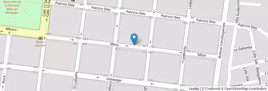 Mapa de ubicacion de Barrio Este en Argentinië, Santa Fe, Departamento General Obligado, Municipio De Reconquista, Reconquista.