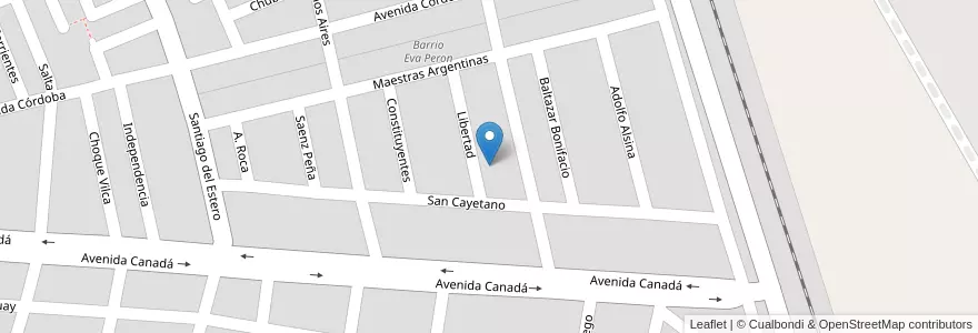 Mapa de ubicacion de Barrio Eva Peron en Arjantin, Jujuy, Departamento El Carmen, Municipio De Perico, Perico.