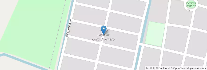 Mapa de ubicacion de Barrio FoViCor Cura Brochero en الأرجنتين, Córdoba, Departamento San Javier, Pedanía Dolores, Municipio De Villa Dolores, Villa Dolores.