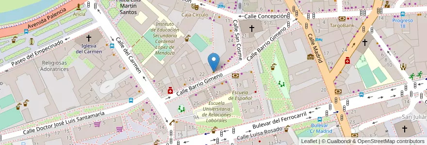 Mapa de ubicacion de Barrio Gimeno 20 en Espagne, Castille-Et-León, Burgos, Alfoz De Burgos, Burgos.
