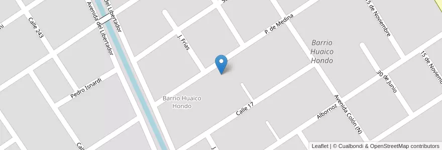 Mapa de ubicacion de Barrio Huaico Hondo en 阿根廷, Santiago Del Estero, Departamento Capital, Santiago Del Estero.