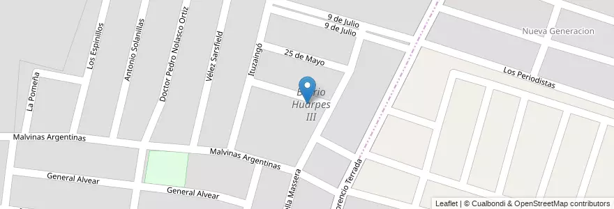 Mapa de ubicacion de Barrio Huarpes III en Argentina, Chile, Mendoza, Godoy Cruz, Departamento Luján De Cuyo, Luján De Cuyo.