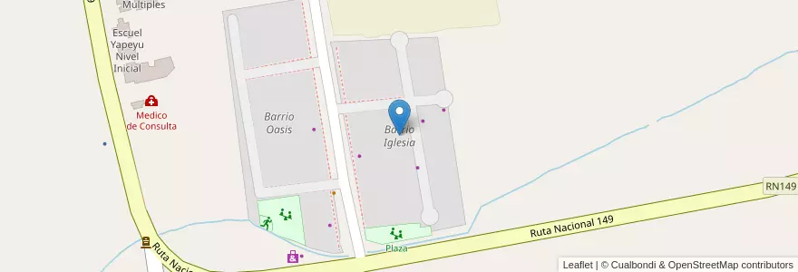 Mapa de ubicacion de Barrio Iglesia en Arjantin, San Juan, Şili, Iglesia.