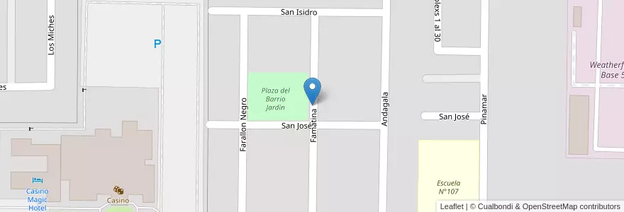 Mapa de ubicacion de Barrio Jardín en アルゼンチン, チリ, ネウケン州, Departamento Confluencia, Municipio De Neuquén, Neuquén.